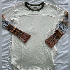 Free People Heritage Mix Cuff Tunic top, size XS